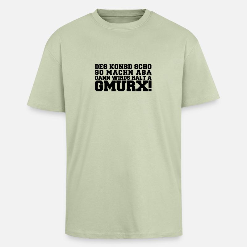 Gmurx - Handwerker - Oversized Heavyweight Unisex T-Shirt - Leichtes Salbeigrün 