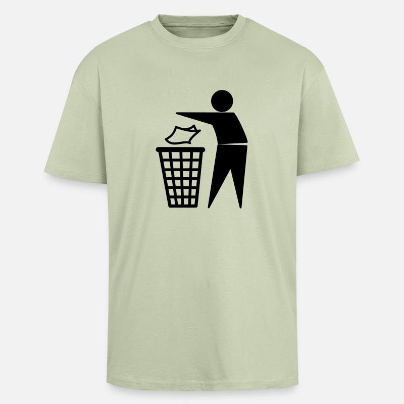 Mülleimer - Oversized Heavyweight Unisex T-Shirt - Leichtes Salbeigrün 