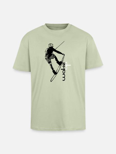 wake up wakeboard - Oversized Heavyweight Unisex T-Shirt - Leichtes Salbeigrün