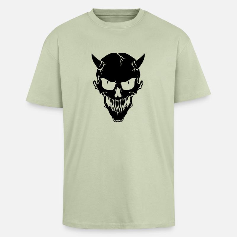 Devil - Oversized Heavyweight Unisex T-Shirt - Leichtes Salbeigrün 