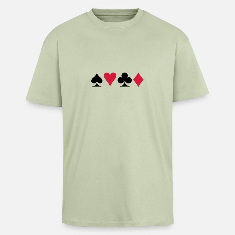 Poker - Oversized Heavyweight Unisex T-Shirt - Leichtes Salbeigrün