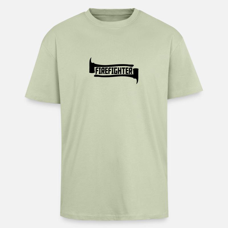 Firefighter Axt Logo - Oversized Heavyweight Unisex T-Shirt - Leichtes Salbeigrün 