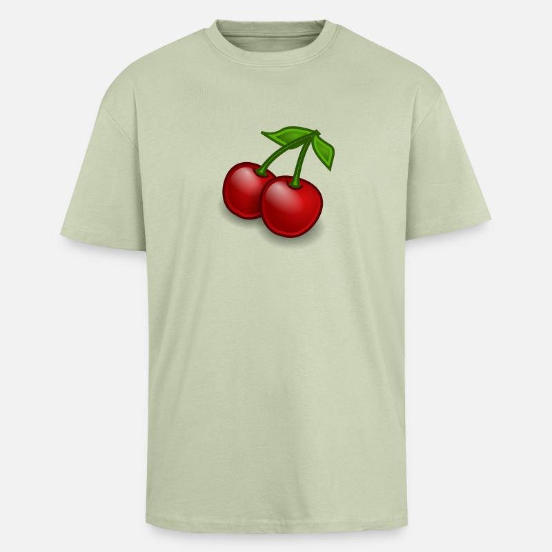 Kirsche Geschenk - Oversized Heavyweight Unisex T-Shirt - Leichtes Salbeigrün 