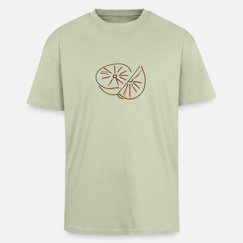 pamplemousse - T-shirt unisexe oversize épais - vert sauge léger 