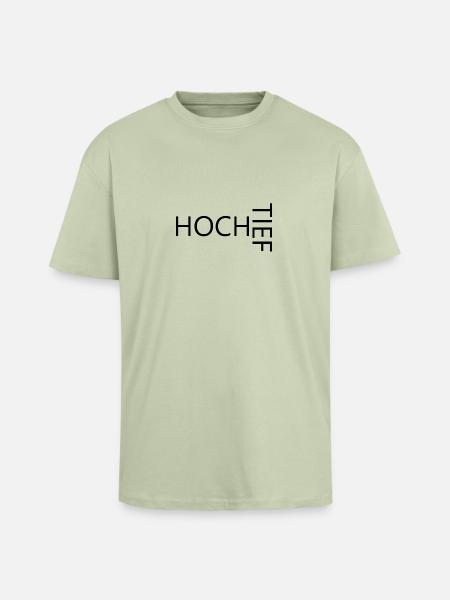 HOCH TIEF - Oversized Heavyweight Unisex T-Shirt - Leichtes Salbeigrün
