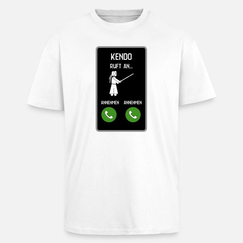 Kendo ruft an - Oversized Heavyweight Unisex T-Shirt - Weiß