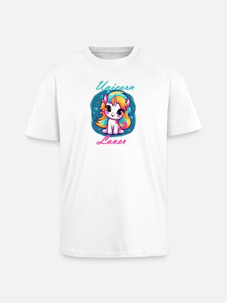 Unicorn Lover - Unisex Oversized Heavyweight T-shirt - white