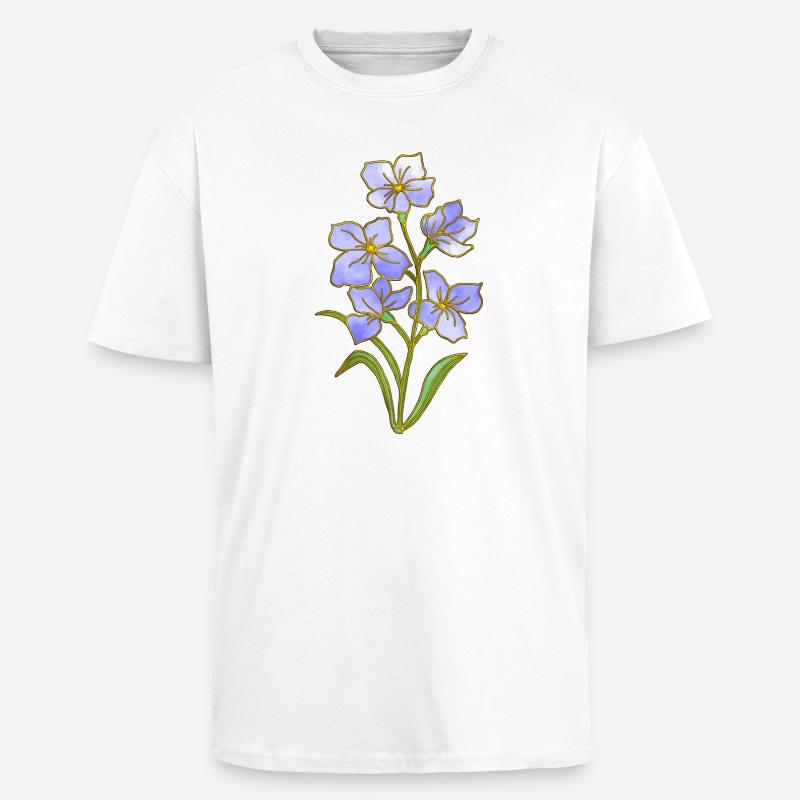 Fleur - T-shirt unisexe oversize épais - blanc