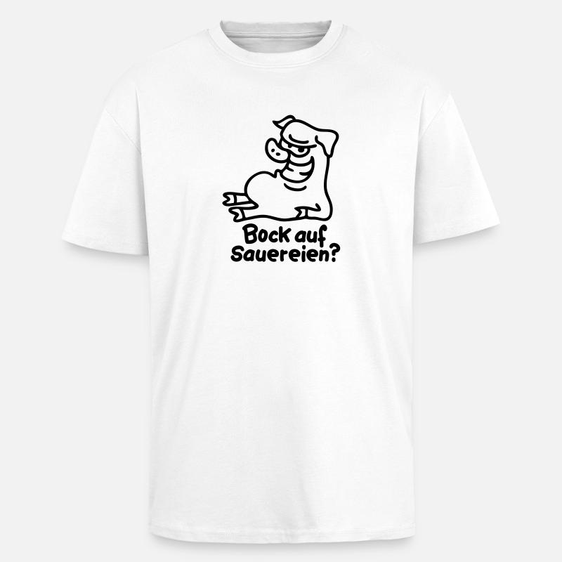 Bock on smut - line - Unisex Oversized Heavyweight T-shirt - white