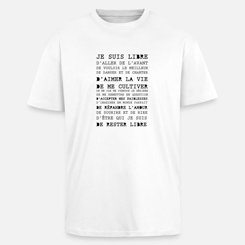 Je suis libre - T-shirt unisexe oversize épais - blanc