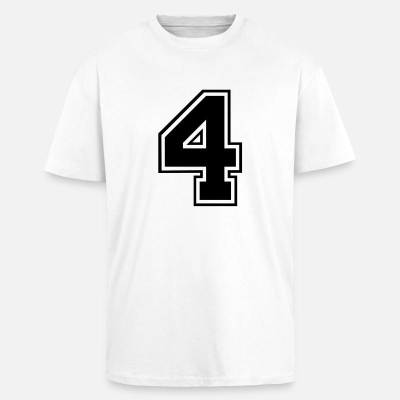 vier - Oversized Heavyweight Unisex T-Shirt - Weiß