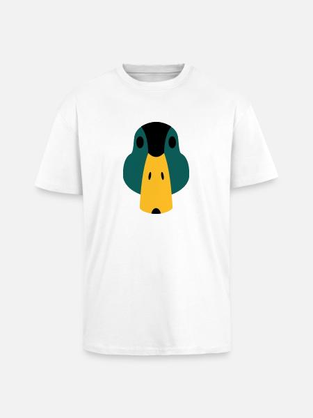 Ente / stilisiert - Oversized Heavyweight Unisex T-Shirt - Weiß