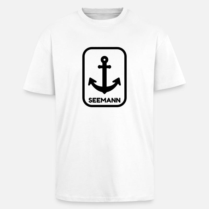 Seemann / Boot / Seebär / Segelboot - Oversized Heavyweight Unisex T-Shirt - Weiß