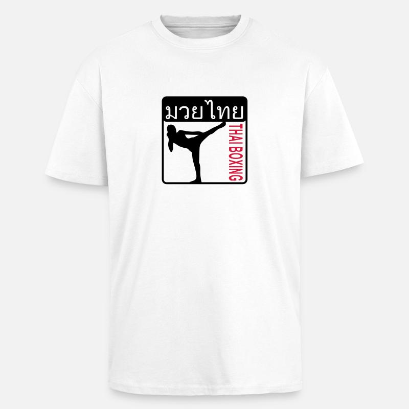 Boxe thaï - T-shirt unisexe oversize épais - blanc
