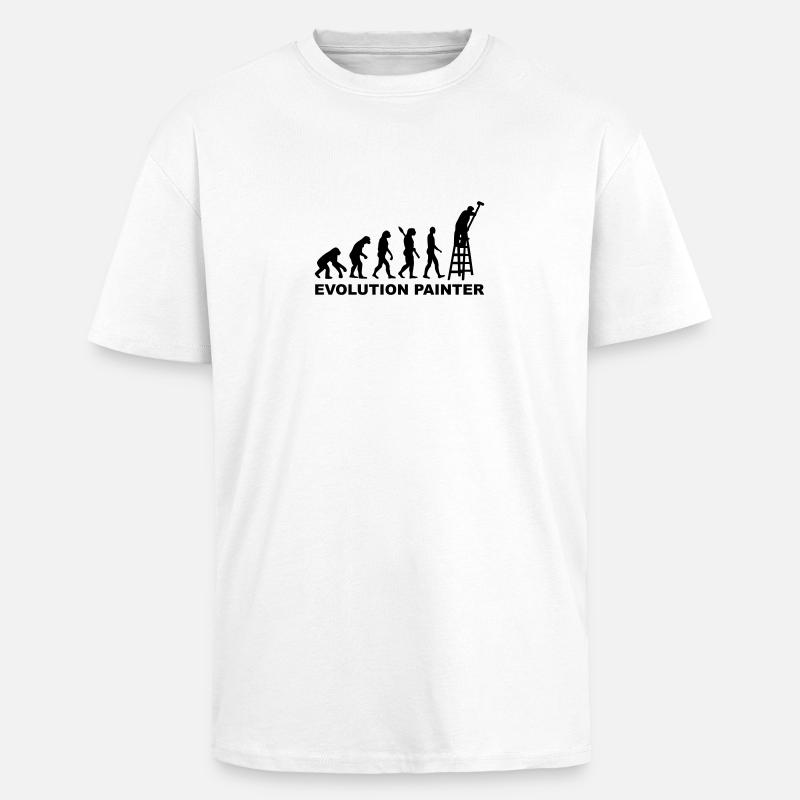 Evolution Painter - Unisex Oversized Heavyweight T-shirt - white