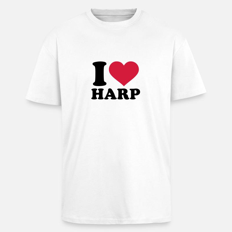 Harfe - Oversized Heavyweight Unisex T-Shirt - Weiß