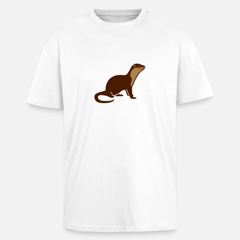 Loutre - T-shirt unisexe oversize épais - blanc