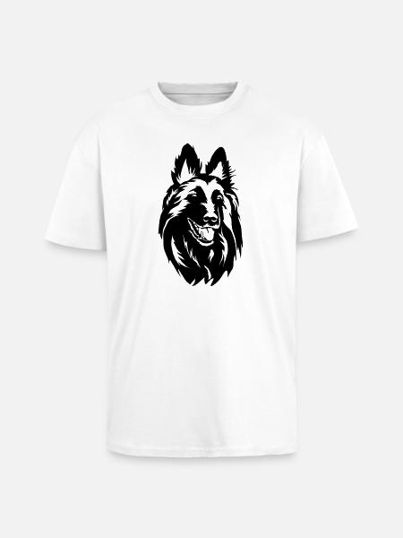 Tervueren head - Unisex Oversized Heavyweight T-shirt - white