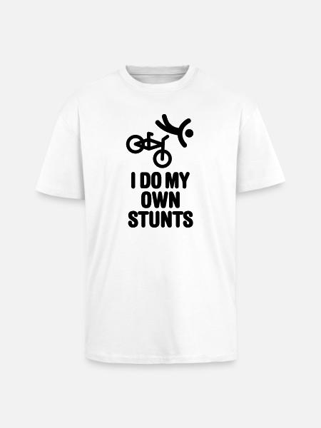 I do my own stunts BMX Fahrrad dirt bike Radfahren - Oversized Heavyweight Unisex T-Shirt - Weiß