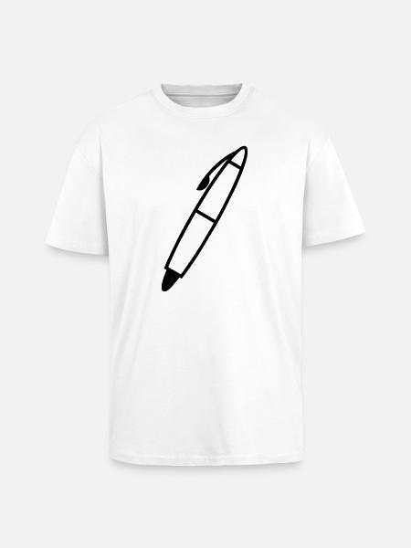 Writing pen shadow figure transparent - Unisex Oversized Heavyweight T-shirt - white
