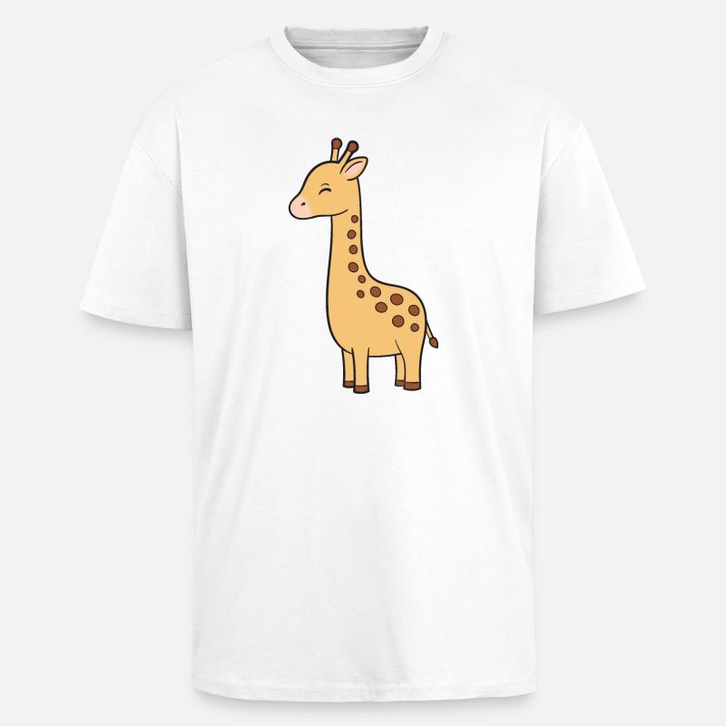 Girafe - T-shirt unisexe oversize épais - blanc