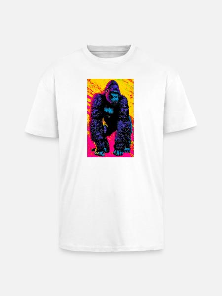 gorille - T-shirt unisexe oversize épais - blanc