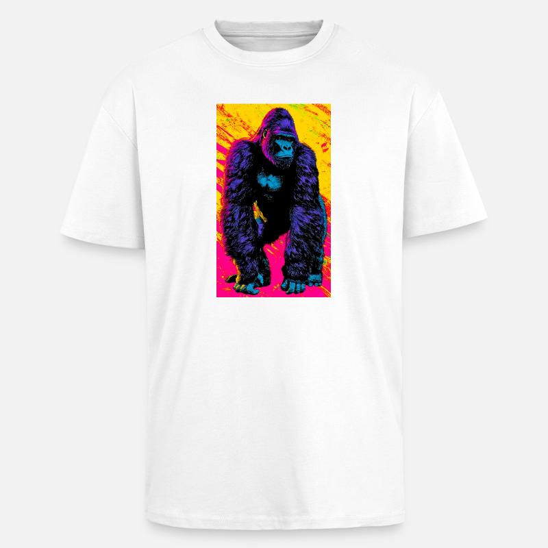 gorille - T-shirt unisexe oversize épais - blanc