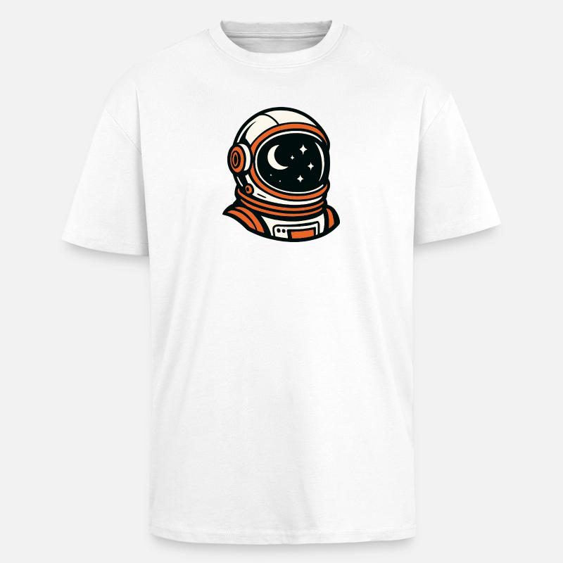 Astronaut am Nachthimmel - Oversized Heavyweight Unisex T-Shirt - Weiß
