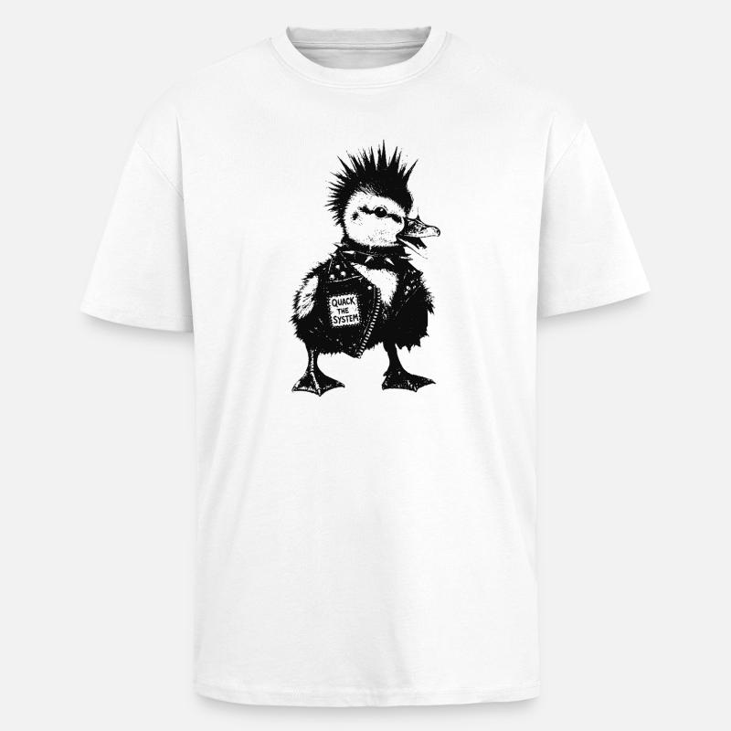 Punk Entchen - Oversized Heavyweight Unisex T-Shirt - Weiß