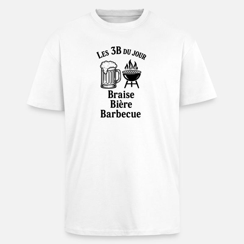 Les 3 B du jour - T-shirt unisexe oversize épais - blanc