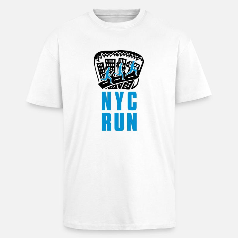 NYC Run - Oversized Heavyweight Unisex T-Shirt - Weiß