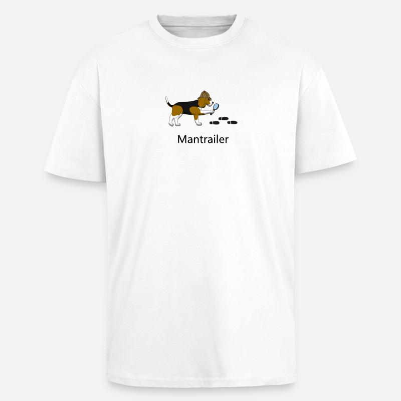 Mantrailing Beagle - T-shirt unisexe oversize épais - blanc