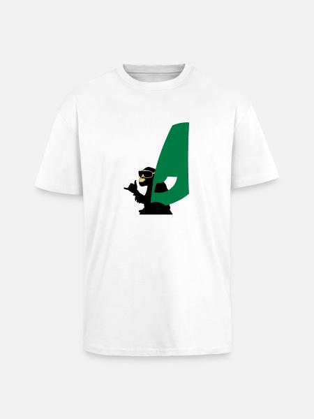windsurfer monkey - Unisex Oversized Heavyweight T-shirt - white