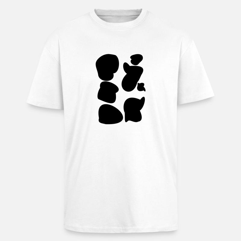 Mucca macchie macchie mucca di MOO moo mucca mucch - T-shirt unisex oversize pesante - bianco
