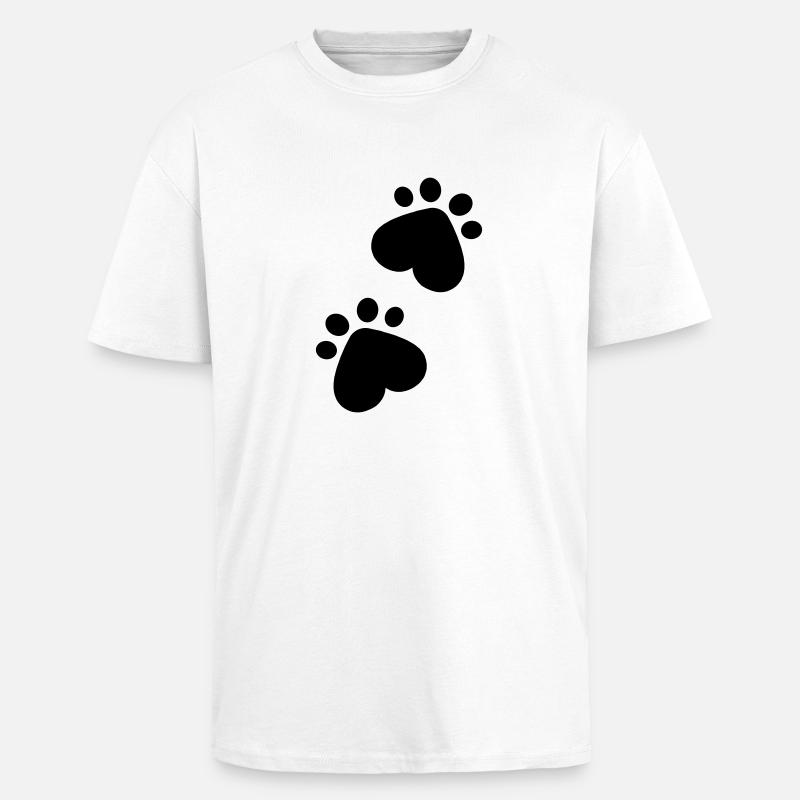 Pfoten - Oversized Heavyweight Unisex T-Shirt - Weiß