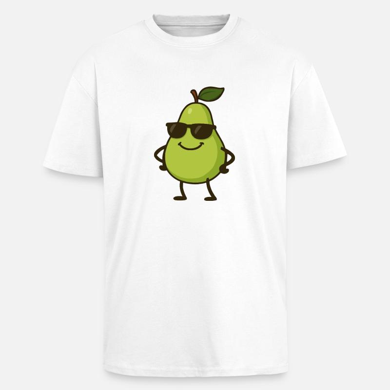 Pear Comic Cool - Unisex Oversized Heavyweight T-shirt - white