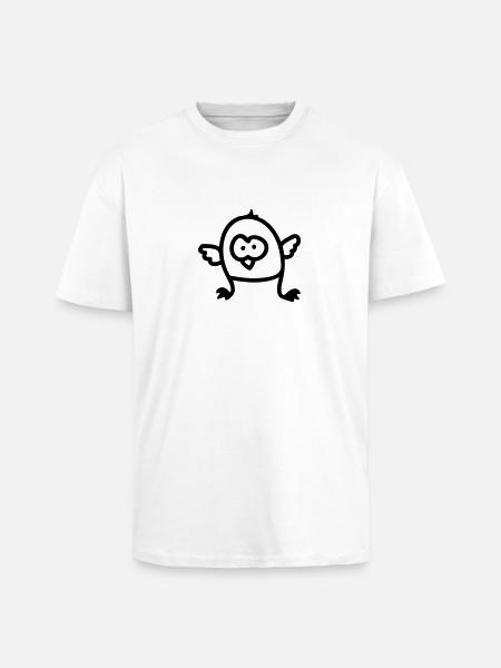 Kleiner Vogel - Line - Oversized Heavyweight Unisex T-Shirt - Weiß