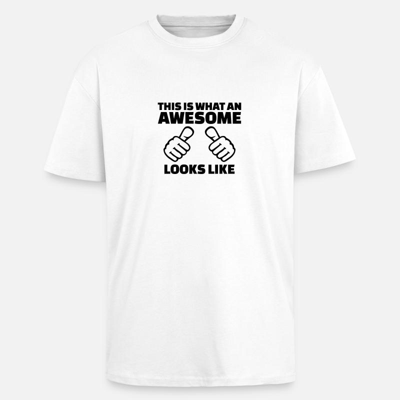 Awesome - Oversized Heavyweight Unisex T-Shirt - Weiß