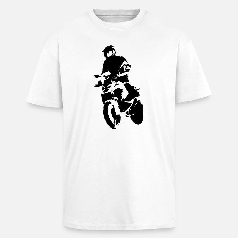 Bikershirt1300vektor - Oversized Heavyweight Unisex T-Shirt - Weiß
