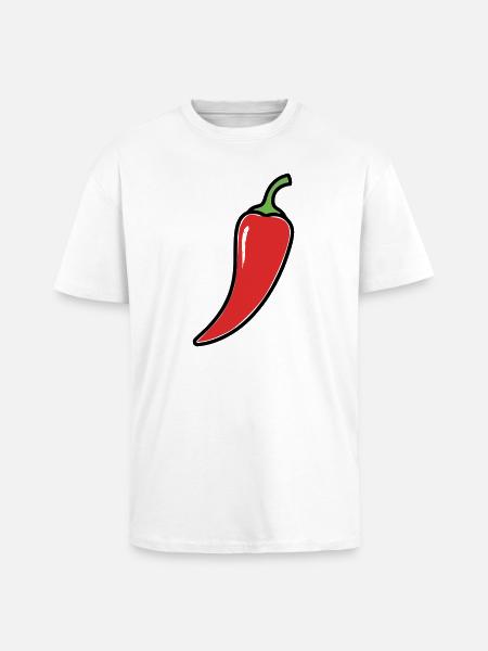 Chili Schote Scharf Comic - Oversized Heavyweight Unisex T-Shirt - Weiß