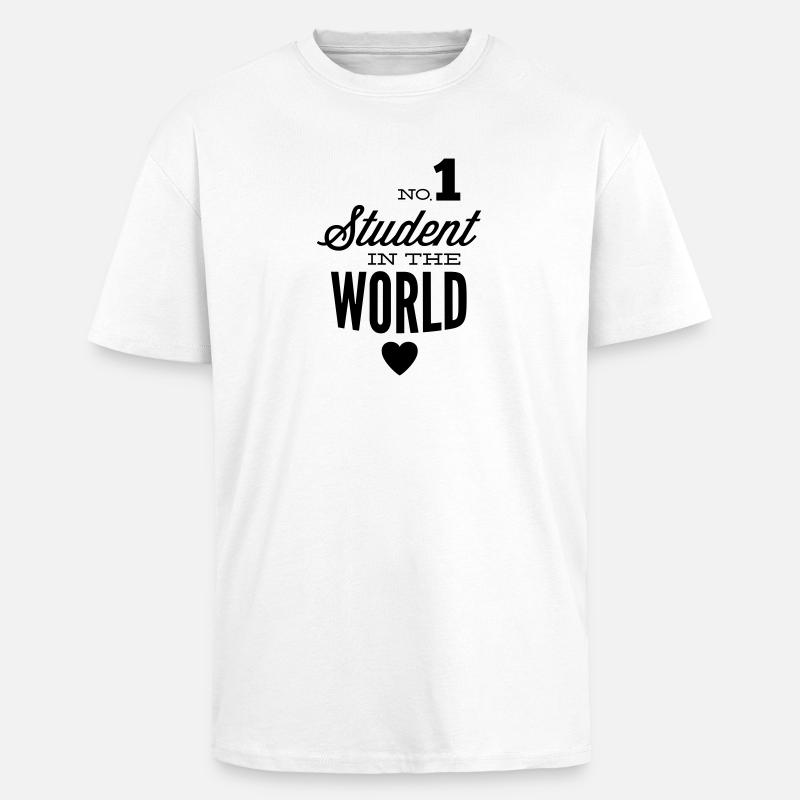 Meilleur étudiant du monde - T-shirt unisexe oversize épais - blanc