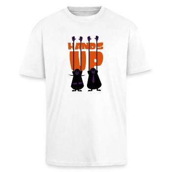 Hands-up - Unisex Oversized Heavyweight T-shirt - white - Front - Alina (178cm) & Michal (187cm)