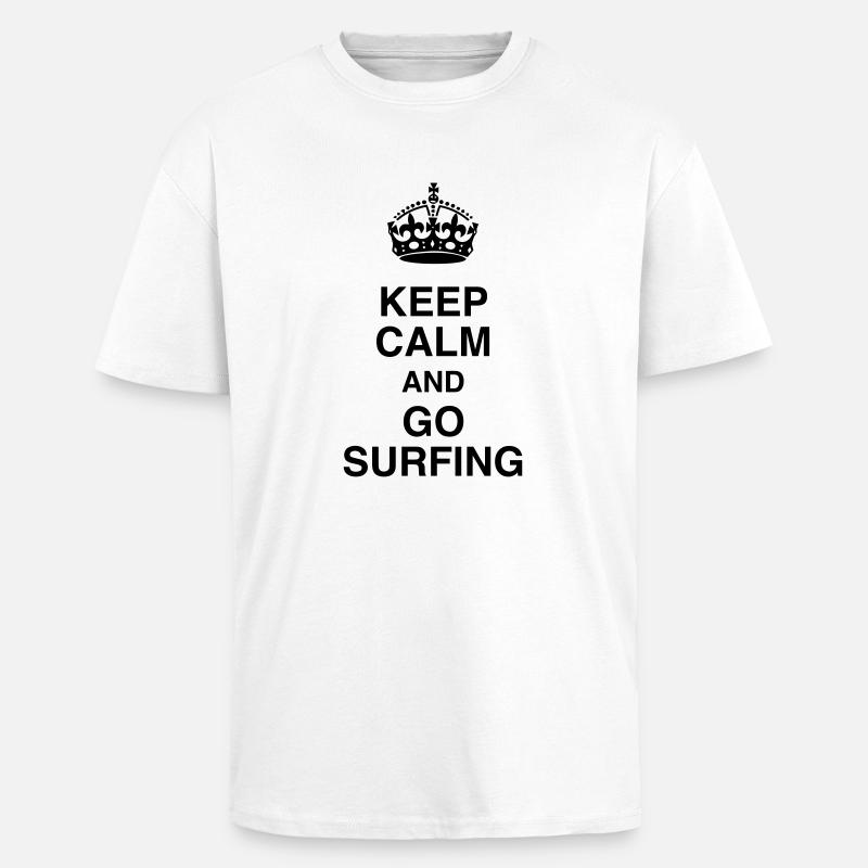 surf / surfeur / surfer / plage - T-shirt unisexe oversize épais - blanc