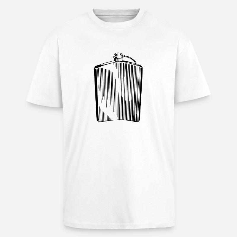 Flachmann Schnaps Flasche Geschenk Geschenkidee - Oversized Heavyweight Unisex T-Shirt - Weiß