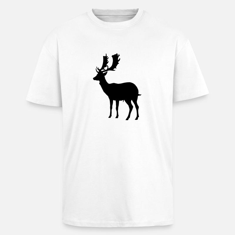 hirsch - geweih - jagd - jäger - Oversized Heavyweight Unisex T-Shirt - Weiß