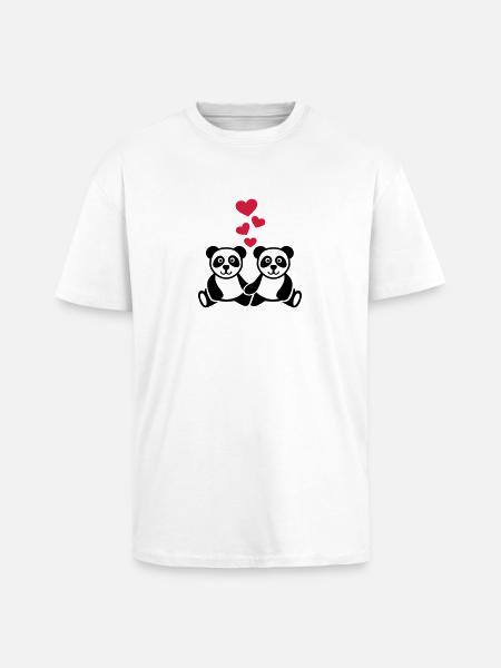 Panda - Unisex Oversized Heavyweight T-shirt - white