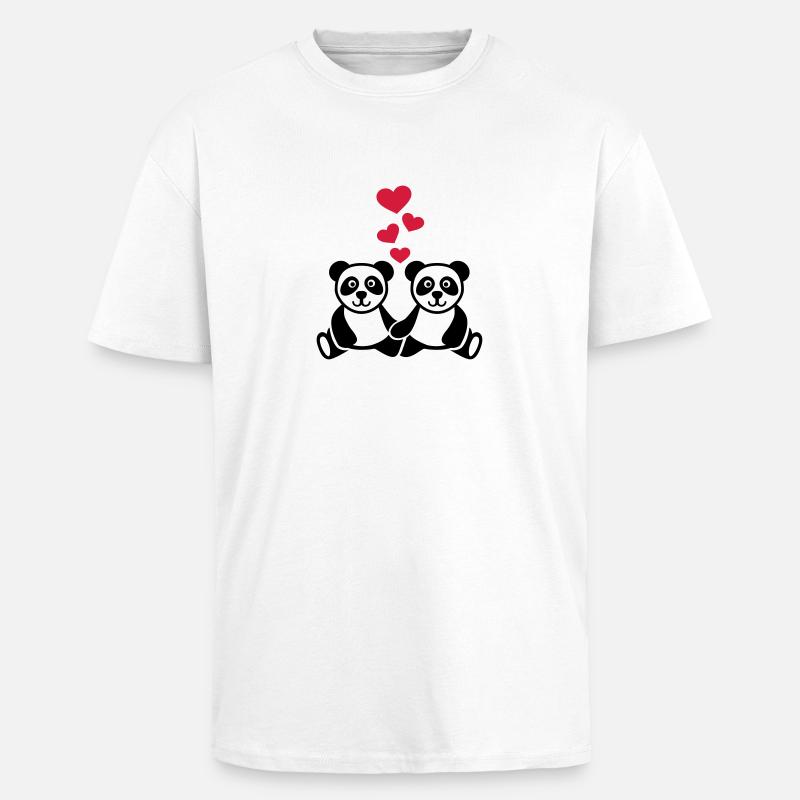 Panda - Oversized Heavyweight Unisex T-Shirt - Weiß