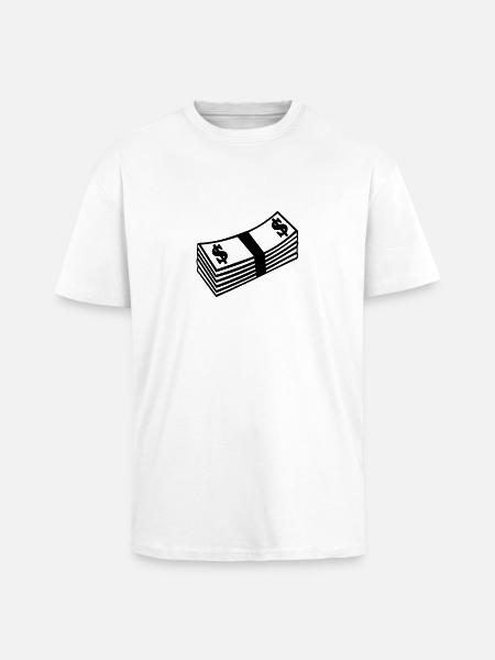 Dollar Geld - Oversized Heavyweight Unisex T-Shirt - Weiß