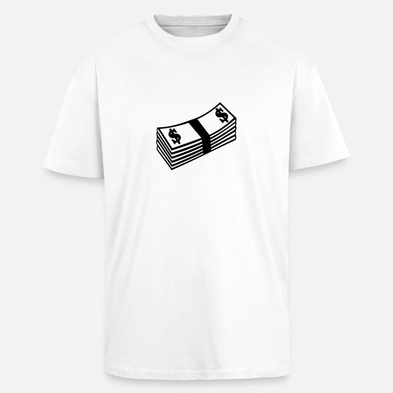 Dollar Geld - Oversized Heavyweight Unisex T-Shirt - Weiß
