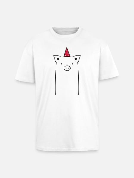 Pig Party - Party Sau - Unisex Oversized Heavyweight T-shirt - white